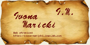 Ivona Maricki vizit kartica